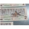 Image 13 : 14 Sequential Canadian $2 Banknotes Bank of Canada Birds Series