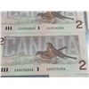 Image 5 : 14 Sequential Canadian $2 Banknotes Bank of Canada Birds Series