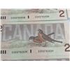 Image 8 : 14 Sequential Canadian $2 Banknotes Bank of Canada Birds Series