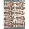 Image 12 : 10 Consecutive 1986 Canadian $2 Bills with CBH2982361-369 Serial Numbers