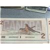 Image 2 : 10 Consecutive 1986 Canadian $2 Bills with CBH2982361-369 Serial Numbers