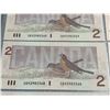 Image 3 : 10 Consecutive 1986 Canadian $2 Bills with CBH2982361-369 Serial Numbers