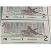 Image 4 : 10 Consecutive 1986 Canadian $2 Bills with CBH2982361-369 Serial Numbers