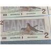 Image 6 : 10 Consecutive 1986 Canadian $2 Bills with CBH2982361-369 Serial Numbers