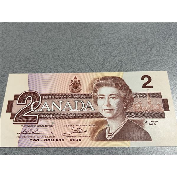 1986 Canada $2 Banknote CBB4859973 Birds Series