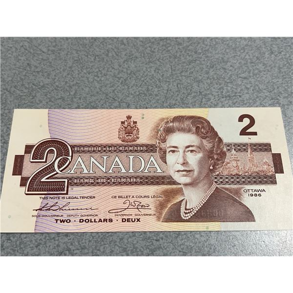 1986 Canada $2 Banknote CBB4859975 Uncirculated