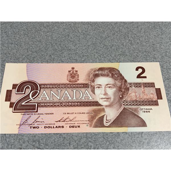 1986 Canada $2 Banknote, EGR68887802, Bank of Canada