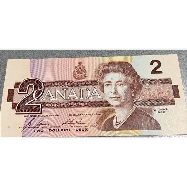 1986 Canadian Two Dollar Banknote – Queen Elizabeth II