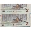 Image 10 : Consecutive Canadian $2 Bills 1986 CBF3468440-CBF3468454 Lot of 15