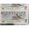 Image 4 : Consecutive Canadian $2 Bills 1986 CBF3468440-CBF3468454 Lot of 15