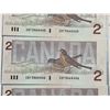 Image 8 : Consecutive Canadian $2 Bills 1986 CBF3468440-CBF3468454 Lot of 15