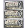 Image 1 : 3 1954 Bank of Canada $20 Notes, QEII, Modified Portrait
