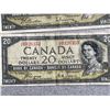 Image 4 : 3 1954 Bank of Canada $20 Notes, QEII, Modified Portrait