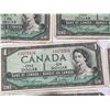 Image 10 : 17 Bank of Canada 1954 $1 Notes, Modified Portrait, Circulated
