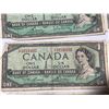 Image 12 : 17 Bank of Canada 1954 $1 Notes, Modified Portrait, Circulated