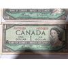 Image 14 : 17 Bank of Canada 1954 $1 Notes, Modified Portrait, Circulated