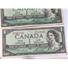Image 16 : 17 Bank of Canada 1954 $1 Notes, Modified Portrait, Circulated