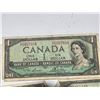 Image 4 : 17 Bank of Canada 1954 $1 Notes, Modified Portrait, Circulated