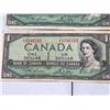 Image 9 : 17 Bank of Canada 1954 $1 Notes, Modified Portrait, Circulated
