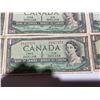 Image 10 : 12 Canada 1954 One Dollar Banknotes Featuring Queen Elizabeth II