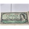 Image 2 : 12 Canada 1954 One Dollar Banknotes Featuring Queen Elizabeth II