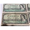 Image 4 : 12 Canada 1954 One Dollar Banknotes Featuring Queen Elizabeth II