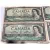 Image 5 : 12 Canada 1954 One Dollar Banknotes Featuring Queen Elizabeth II
