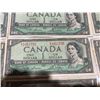 Image 8 : 12 Canada 1954 One Dollar Banknotes Featuring Queen Elizabeth II