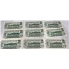 Image 12 : 9 Bank of Canada 1973 One Dollar Notes, Multiserial