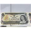 Image 2 : 9 Bank of Canada 1973 One Dollar Notes, Multiserial