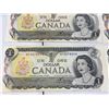 Image 6 : 9 Bank of Canada 1973 One Dollar Notes, Multiserial