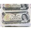 Image 7 : 9 Bank of Canada 1973 One Dollar Notes, Multiserial