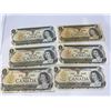 Image 1 : 6 Bank of Canada 1973 One Dollar Notes