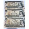Image 1 : 3 Bank of Canada 1954 One Dollar Banknotes