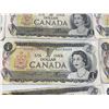 Image 10 : 18 Bank of Canada $1 Bills, 1954 Series, QEII, Mixed Prefixes