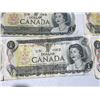 Image 13 : 18 Bank of Canada $1 Bills, 1954 Series, QEII, Mixed Prefixes