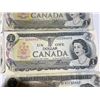 Image 17 : 18 Bank of Canada $1 Bills, 1954 Series, QEII, Mixed Prefixes