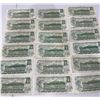 Image 20 : 18 Bank of Canada $1 Bills, 1954 Series, QEII, Mixed Prefixes