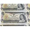 Image 9 : 18 Bank of Canada $1 Bills, 1954 Series, QEII, Mixed Prefixes