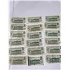 Image 20 : 18 Bank of Canada $1 Notes Queen Elizabeth II 1954 Series