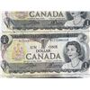 Image 5 : 18 Bank of Canada $1 Notes Queen Elizabeth II 1954 Series