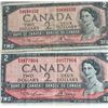 Image 5 : 1954 Series Bank of Canada $2 Notes, Lot of 10