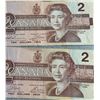 Image 5 : 10 Canada 1986 $2 Banknotes Queen Elizabeth II