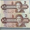 Image 5 : Eight 1986 Canada $2 Banknotes Queen Elizabeth II
