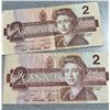 Image 6 : Eight 1986 Canada $2 Banknotes Queen Elizabeth II