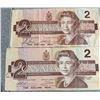 Image 4 : Five 1986 Canadian $2 Banknotes