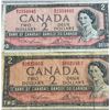 Image 6 : 1954 Bank of Canada $2 Dollar Notes Lot of 5