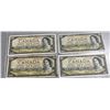 Image 1 : 4 Bank of Canada 1954 $20 Notes With Queen Elizabeth II Portrait