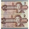 Image 3 : Four 1986 Canada $2 Banknotes, Elizabeth II