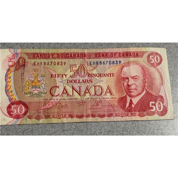 1975 Bank of Canada $50 Bill - EHK8670839